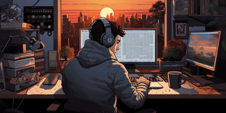 Person at computer editing video for their video editing business.