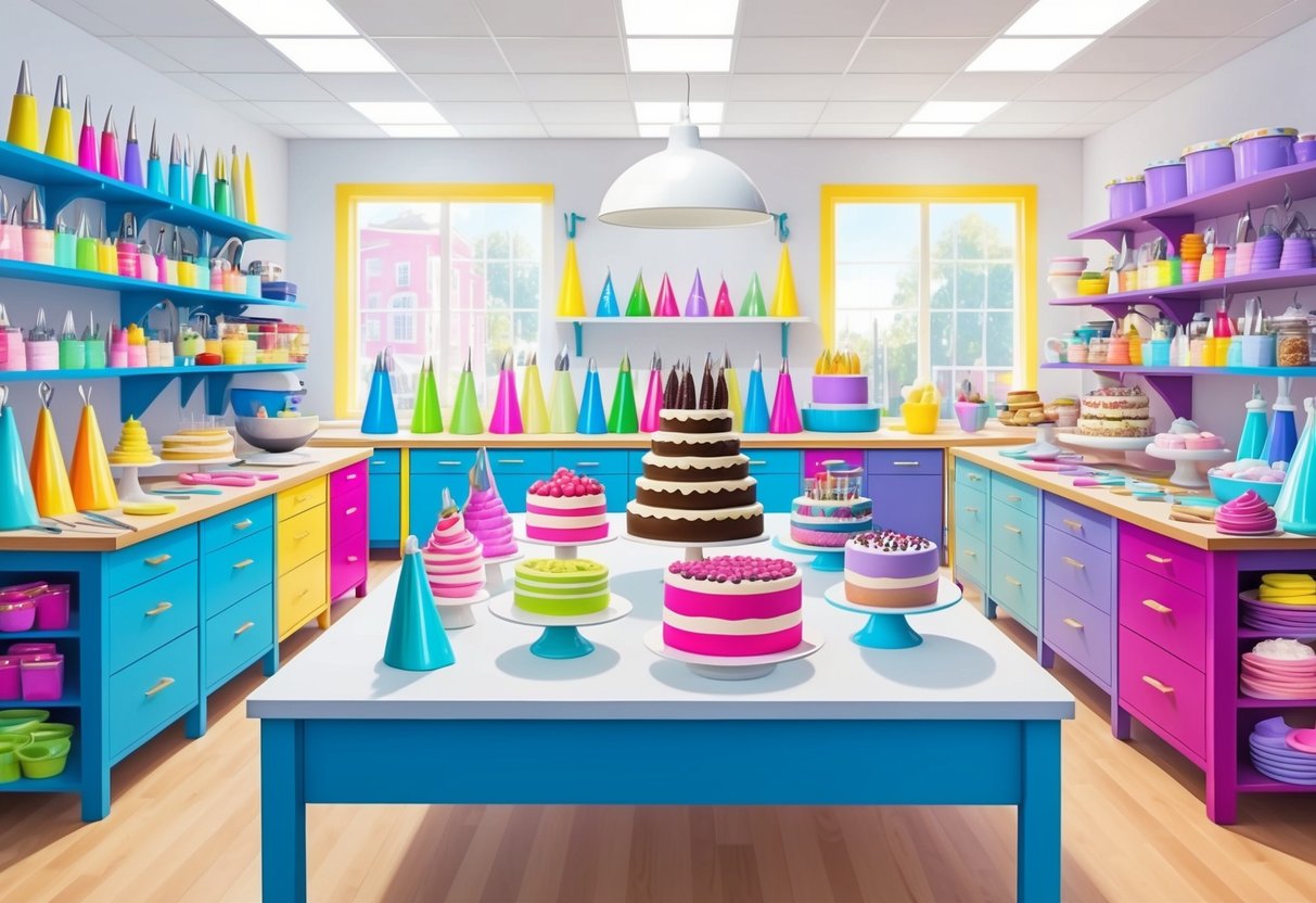 Cake business side hustle in kitchen showing cakes being decorated for sale to earn extra income.